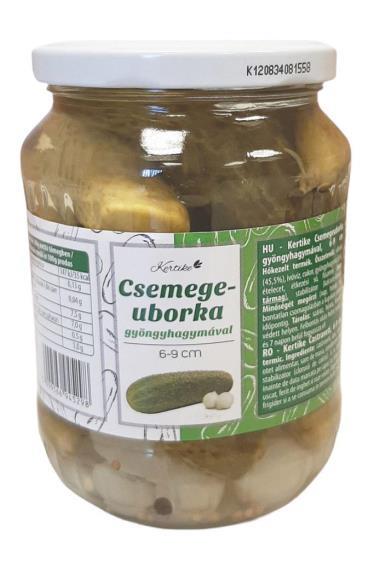 Kertike Uborka gyöngyhagymával  6-9 cm 720 ml 660/340 g