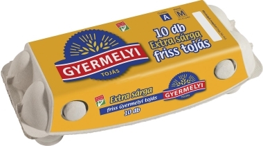 Gyermelyi tojás 10-es dobozos Extra sárga (200)