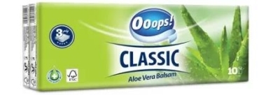 Ooops! Classic Aloe Vera papír zsebkendő 10*10 db