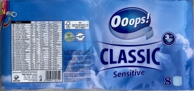 Ooops! Classic Sensitive 8 tekercses Toalettpapír 3 réteg