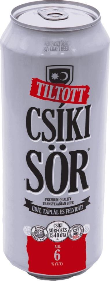 Tiltott Csíki Sör 0,5L dobozos 6%
