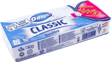 Ooops! Classic Sensitive papír zsebkendő 90db